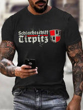 Herren schlachts chiff Tirpitz bedrucktes Kurzarm-T-Shirt
